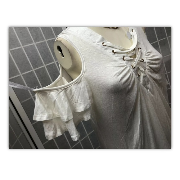Love J. Blouse, white, lacing,slit sleeves,sizeL.: - Picture 6 of 10